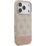 Guess PU 4G Stripe kryt pre iPhone 17 Pro, ružový