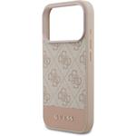 Guess PU 4G Stripe kryt pre iPhone 17 Pro, ružový