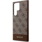 Guess PU 4G Stripe kryt pre Samsung Galaxy S24 Ultra, hnedý