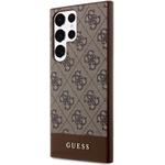 Guess PU 4G Stripe kryt pre Samsung Galaxy S24 Ultra, hnedý