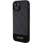 Guess PU 4G Stripe MagSafe kryt pre iPhone 15, čierny