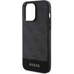 Guess PU 4G Stripe MagSafe kryt pre iPhone 15 Pro Max, čierny