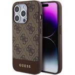 Guess PU 4G Stripe MagSafe kryt pre iPhone 15 Pro Max, hnedý