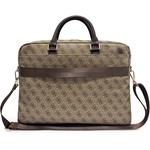 Guess PU 4G Stripe Metal Logo taška na notebook 14", hnedá