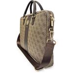 Guess PU 4G Stripe Metal Logo taška na notebook 14", hnedá