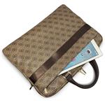 Guess PU 4G Stripe Metal Logo taška na notebook 14", hnedá