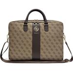 Guess PU 4G Stripe Metal Logo taška na notebook 14", hnedá