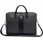 Guess PU 4G Stripe Metal Logo, taška na notebook, 16", čierna