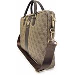 Guess PU 4G Stripe Metal Logo, taška na notebook, 16", hnedá