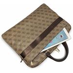 Guess PU 4G Stripe Metal Logo, taška na notebook, 16", hnedá