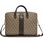 Guess PU 4G Stripe Metal Logo, taška na notebook, 16", hnedá
