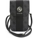 Guess PU 4G Stripe Metal Logo, taška na telefón, čierna