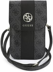 Guess PU 4G Stripe Metal Logo, taška na telefón, čierna