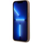 Guess PU 4G Stripe zadný kryt pre iPhone 13 mini, hnedý