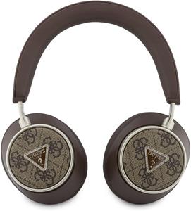 Guess PU 4G Triangle Logo ENC bezdrôtové slúchadlá, hnedé
