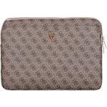 Guess PU 4G Triangle Logo obal pre notebook 14", hnedý
