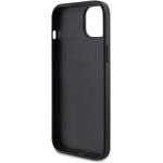 Guess PU 4G Triangle Metal Logo kryt pre iPhone 15 Plus, čierny