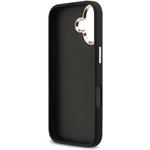 Guess PU Fixed Glitter 4G Metal Frame kryt pre iPhone 17, čierny