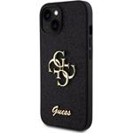 Guess PU Fixed Glitter 4G Metal Logo kryt pre iPhone 13, čierny