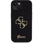 Guess PU Fixed Glitter 4G Metal Logo kryt pre iPhone 13, čierny