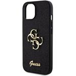 Guess PU Fixed Glitter 4G Metal Logo kryt pre iPhone 13, čierny