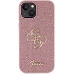 Guess PU Fixed Glitter 4G Metal Logo kryt pre iPhone 13, ružový