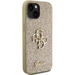 Guess PU Fixed Glitter 4G Metal Logo kryt pre iPhone 13, zlatý