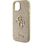 Guess PU Fixed Glitter 4G Metal Logo kryt pre iPhone 13, zlatý