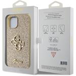 Guess PU Fixed Glitter 4G Metal Logo kryt pre iPhone 13, zlatý