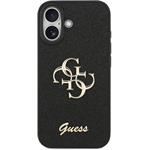 Guess PU Fixed Glitter 4G Metal Logo kryt pre iPhone 17, čierny