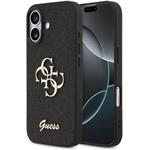Guess PU Fixed Glitter 4G Metal Logo kryt pre iPhone 17, čierny