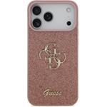 Guess PU Fixed Glitter 4G Metal Logo kryt pre iPhone 17 Pro Max, ružový