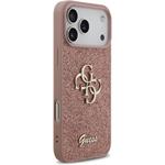Guess PU Fixed Glitter 4G Metal Logo kryt pre iPhone 17 Pro Max, ružový