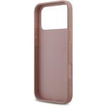 Guess PU Fixed Glitter 4G Metal Logo kryt pre iPhone 17 Pro Max, ružový