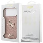 Guess PU Fixed Glitter 4G Metal Logo kryt pre iPhone 17 Pro Max, ružový