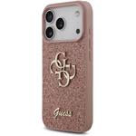 Guess PU Fixed Glitter 4G Metal Logo kryt pre iPhone 17 Pro, ružový