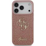 Guess PU Fixed Glitter 4G Metal Logo kryt pre iPhone 17 Pro, ružový