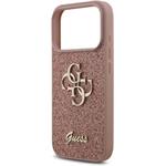 Guess PU Fixed Glitter 4G Metal Logo kryt pre iPhone 17 Pro, ružový