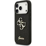 Guess PU Fixed Glitter 4G Metal Logo kryt pre iPhone 18 Pro, čierny