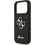 Guess PU Fixed Glitter 4G Metal Logo kryt pre iPhone 18 Pro, čierny