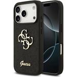 Guess PU Fixed Glitter 4G Metal Logo kryt pre iPhone 18 Pro, čierny