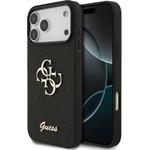 Guess PU Fixed Glitter 4G Metal Logo kryt pre iPhone 18 Pro Max, čierny
