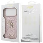 Guess PU Fixed Glitter 4G Metal Logo kryt pre iPhone 18 Pro Max, ružový