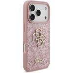 Guess PU Fixed Glitter 4G Metal Logo kryt pre iPhone 18 Pro, ružový