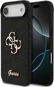 Guess PU Fixed Glitter 4G Metal Logo kryt pre iPhone Air, čierny