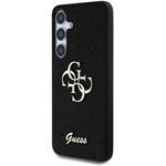 Guess PU Fixed Glitter 4G Metal Logo kryt pre Samsung Galaxy S25+, čierny