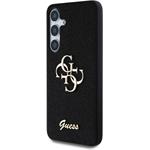 Guess PU Fixed Glitter 4G Metal Logo kryt pre Samsung Galaxy S25, čierny