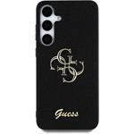 Guess PU Fixed Glitter 4G Metal Logo kryt pre Samsung Galaxy S25+, čierny