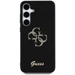 Guess PU Fixed Glitter 4G Metal Logo kryt pre Samsung Galaxy S25, čierny