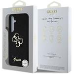 Guess PU Fixed Glitter 4G Metal Logo kryt pre Samsung Galaxy S25, čierny